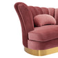Divani Casa Arvada Modern Pink Velvet Lounge Chair-5