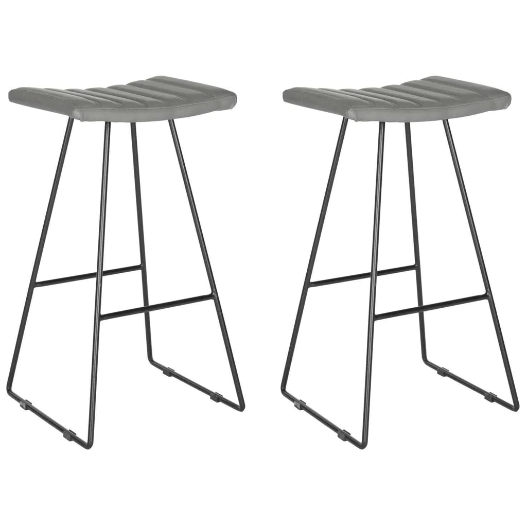 Safavieh Akito Bar Stool Set Of 2 - Gray | Bar Stools | Modishstore
