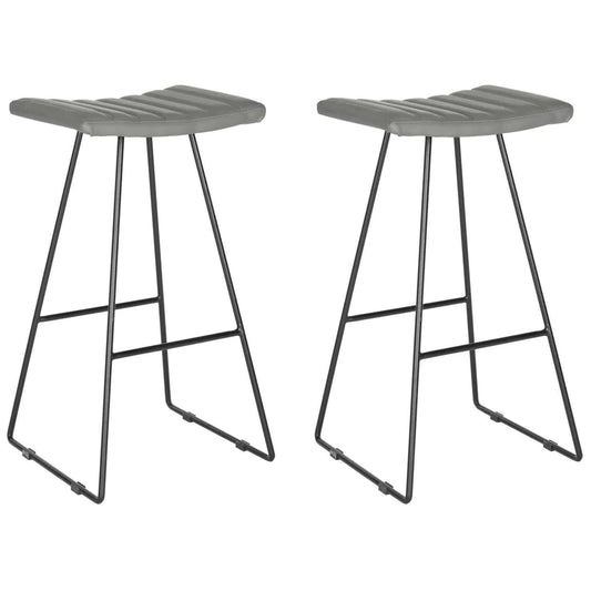 Safavieh Akito Bar Stool Set Of 2 - Gray | Bar Stools | Modishstore