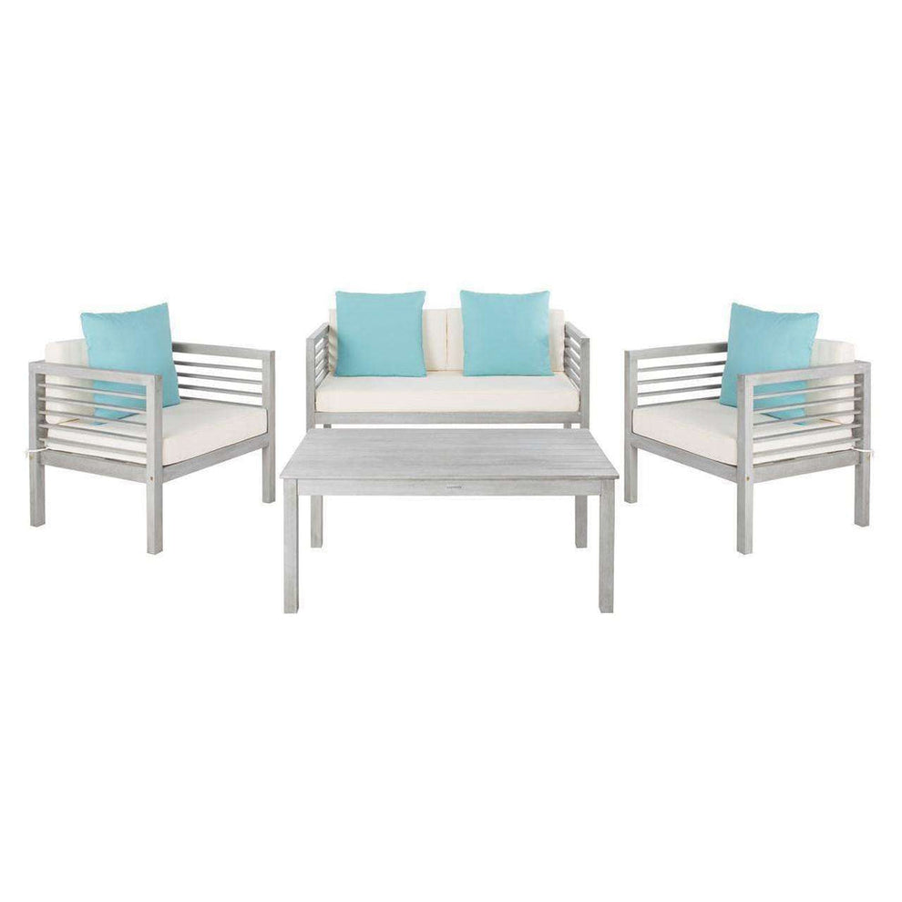 Safavieh Alda 4 Pc Outdoor Set With Accent Pillows | Outdoor Sofas, Loveseats & Sectionals | Modishstore - 6