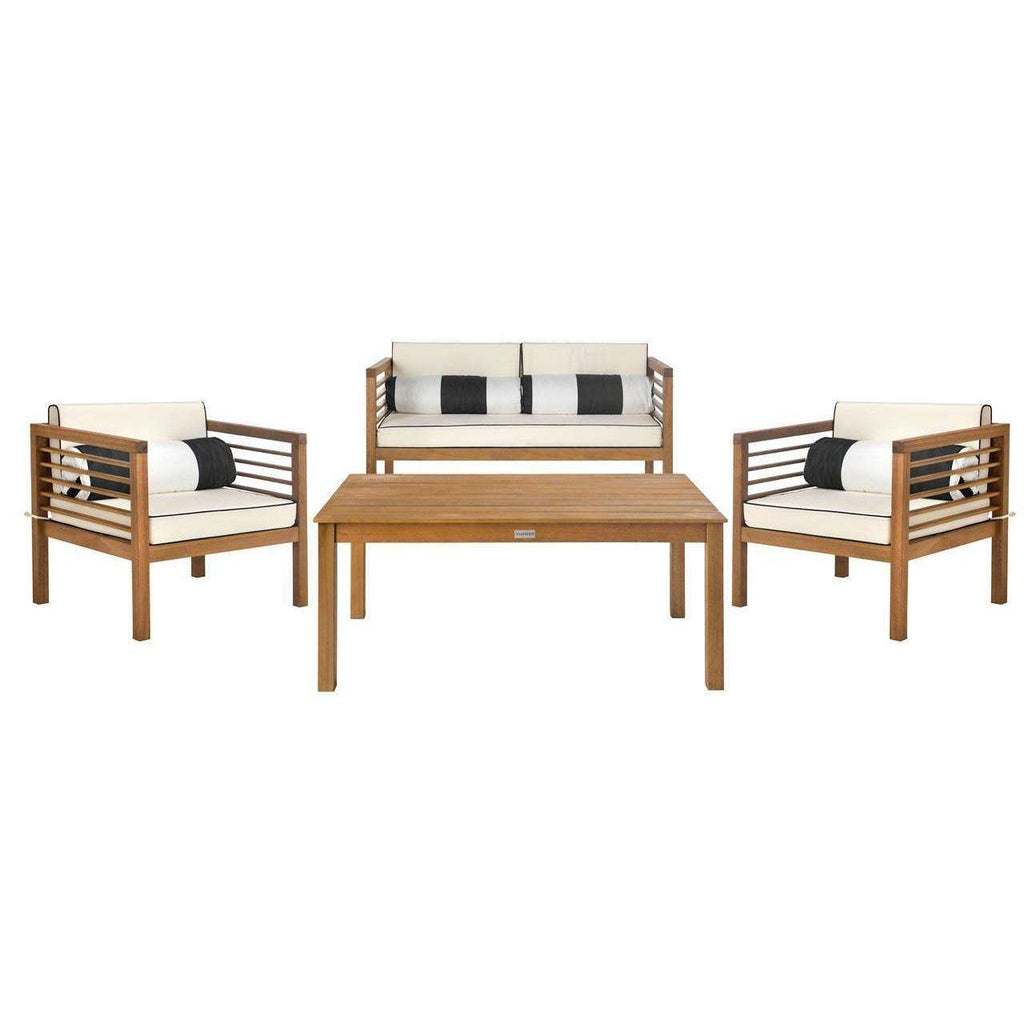 Safavieh Alda 4 Pc Outdoor Set With Accent Pillows | Outdoor Sofas, Loveseats & Sectionals |  Modishstore  - 11