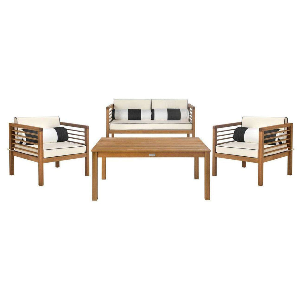 Safavieh Alda 4 Pc Outdoor Set With Accent Pillows | Outdoor Sofas, Loveseats & Sectionals | Modishstore - 11