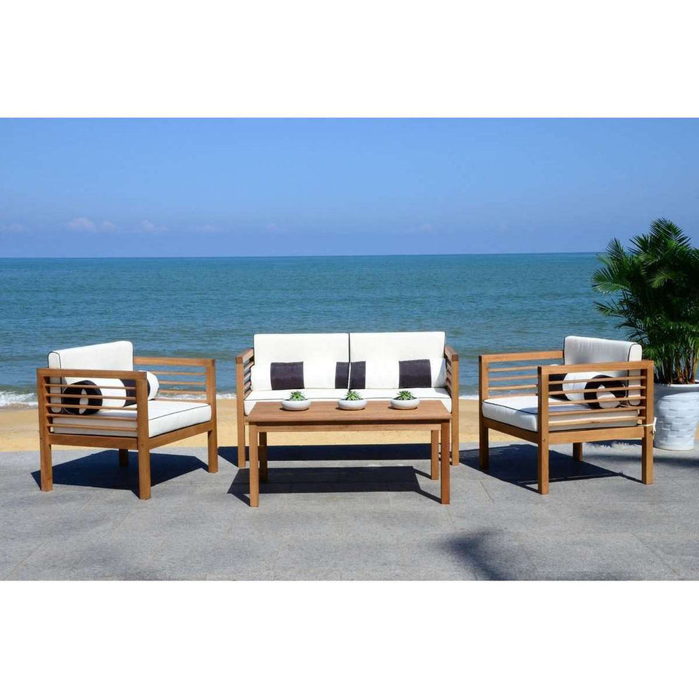 Safavieh Alda 4 Pc Outdoor Set With Accent Pillows | Outdoor Sofas, Loveseats & Sectionals | Modishstore - 12