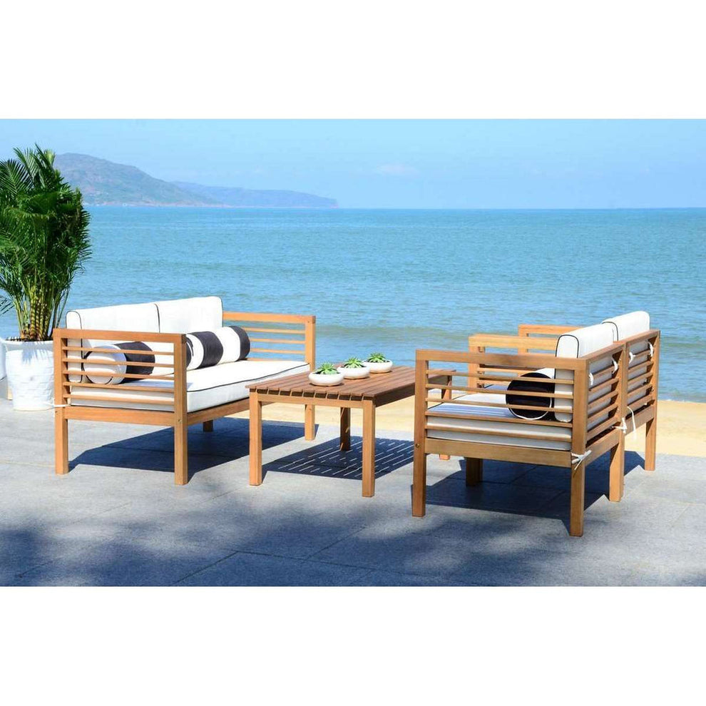 Safavieh Alda 4 Pc Outdoor Set With Accent Pillows | Outdoor Sofas, Loveseats & Sectionals | Modishstore - 13