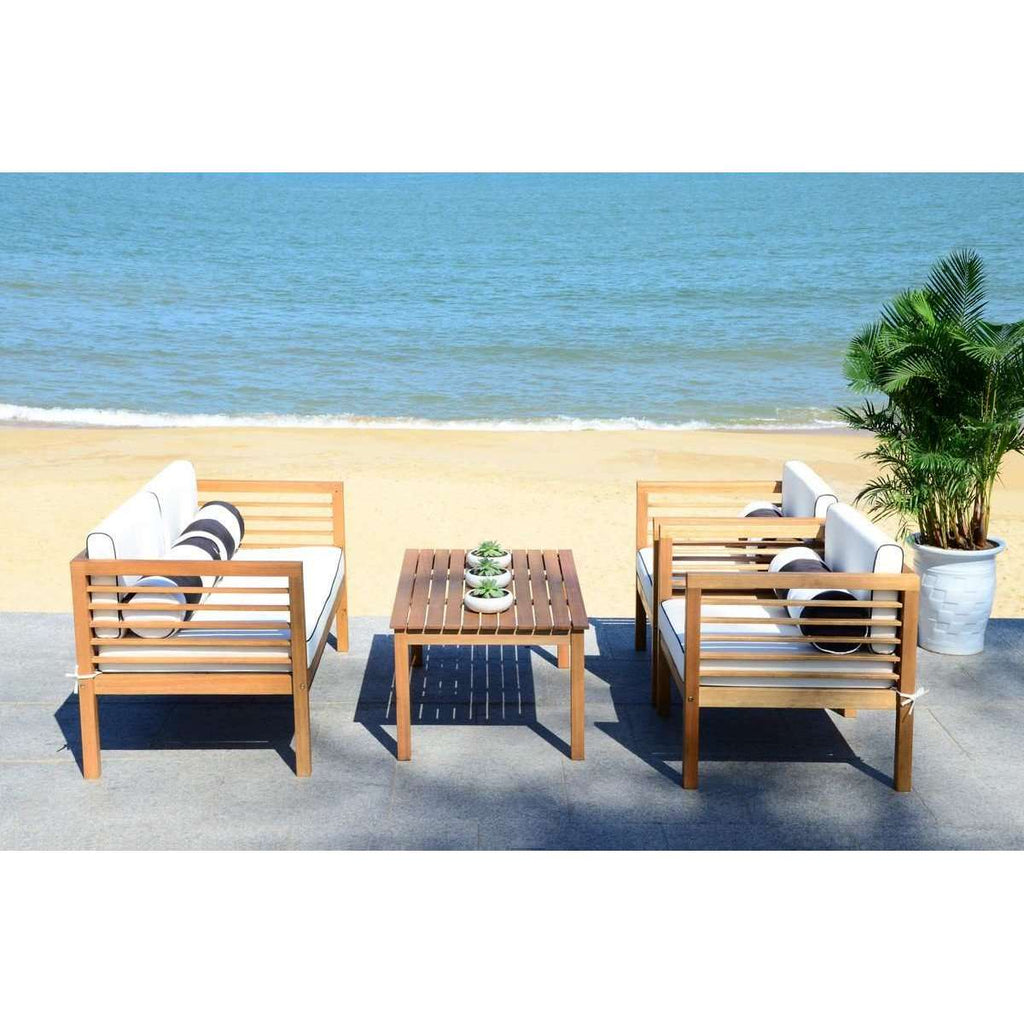 Safavieh Alda 4 Pc Outdoor Set With Accent Pillows | Outdoor Sofas, Loveseats & Sectionals |  Modishstore  - 14