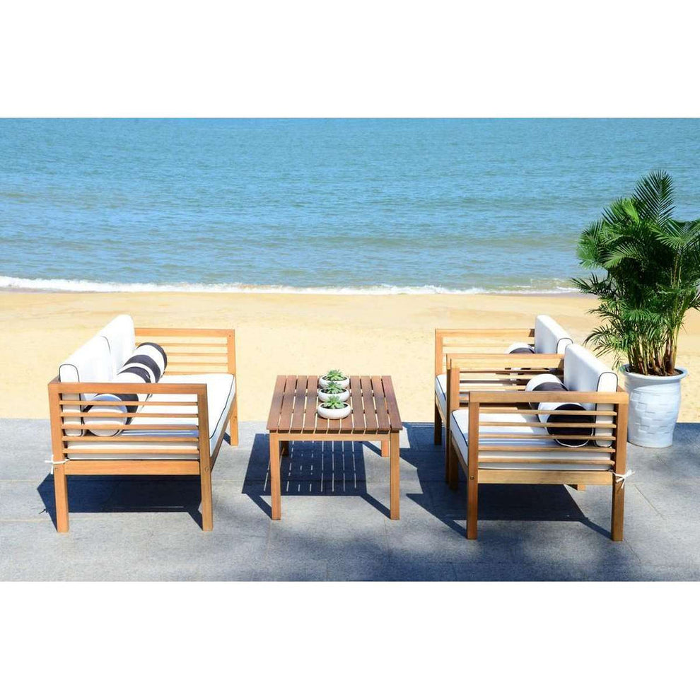 Safavieh Alda 4 Pc Outdoor Set With Accent Pillows | Outdoor Sofas, Loveseats & Sectionals | Modishstore - 14