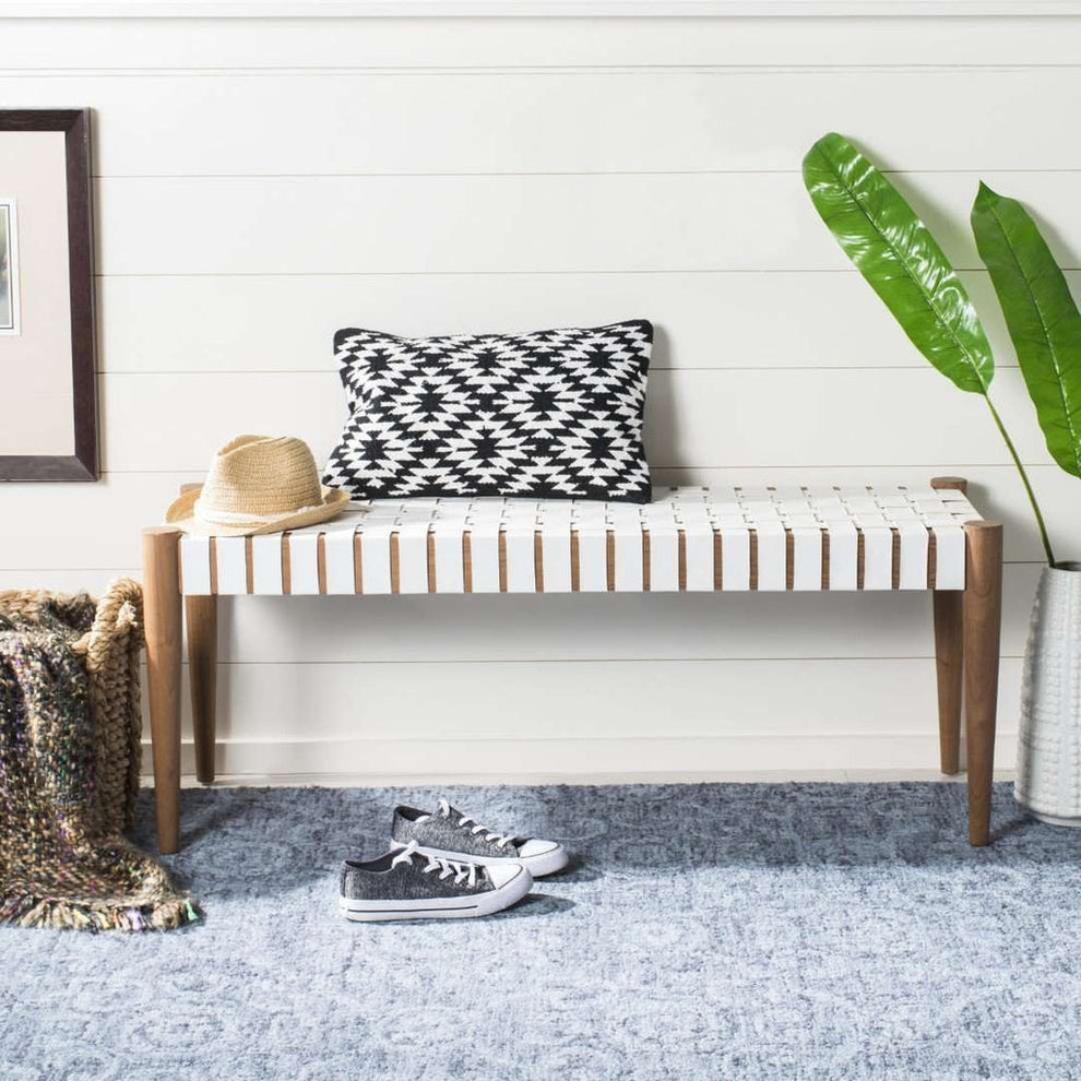 Safavieh Amalia Leather Weave Bench | Benches | Modishstore - 16