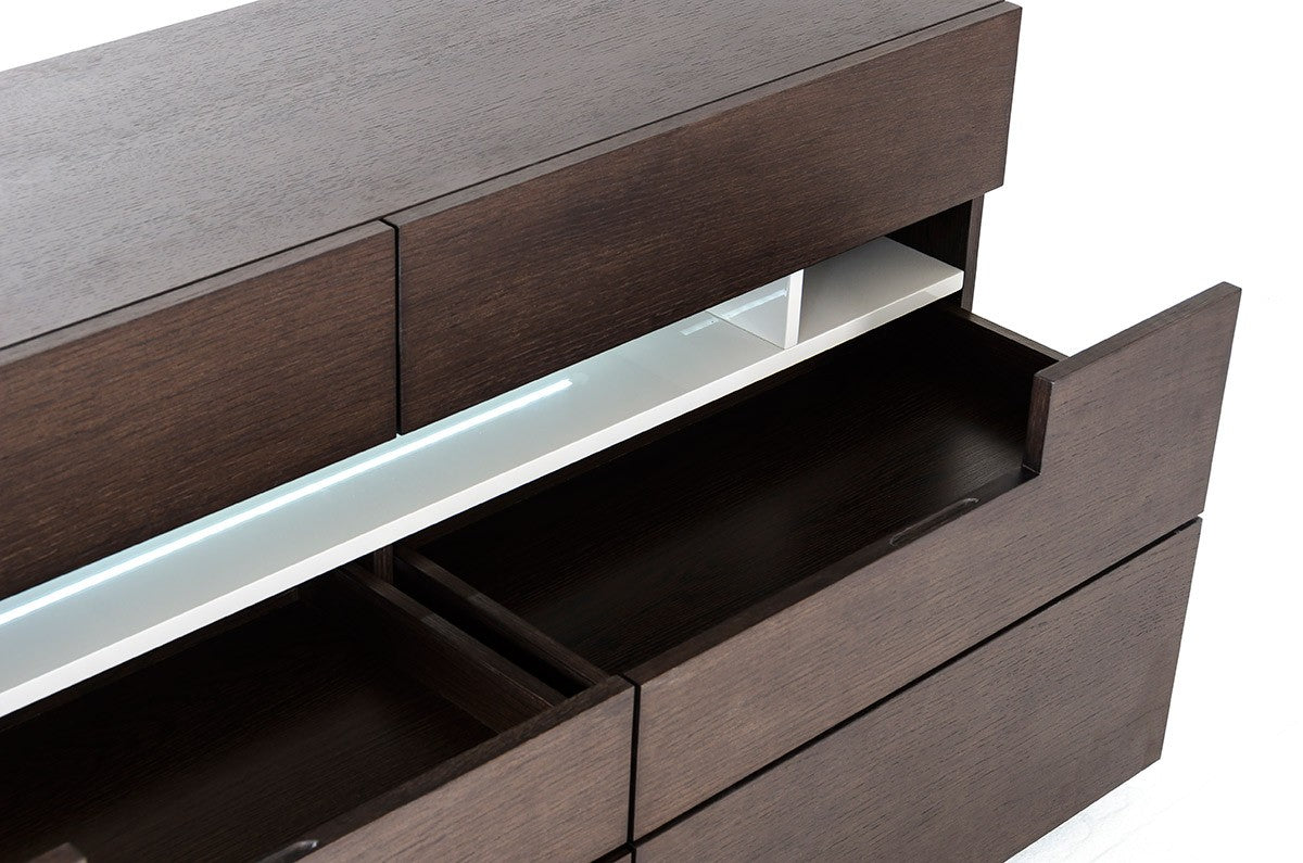 Vig Furniture Modrest Ceres - Contemporary Brown Oak and Grey Dresser w/ LED Light | Modishstore | Dressers-2