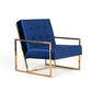 Modrest Samara Modern Blue & Gold Accent Chair | Modishstore | Accent Chairs-2