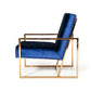 Modrest Samara Modern Blue & Gold Accent Chair | Modishstore | Accent Chairs-3