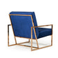 Modrest Samara Modern Blue & Gold Accent Chair | Modishstore | Accent Chairs-4