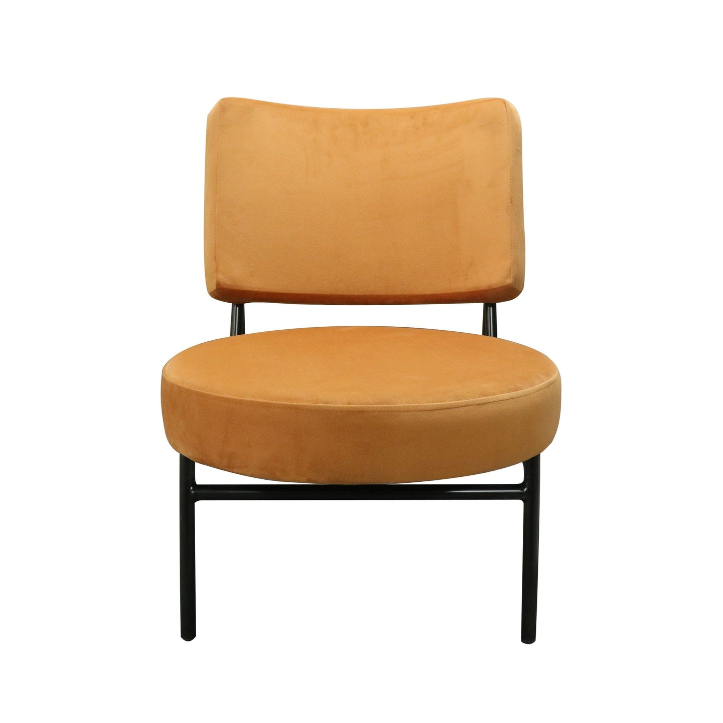 Modrest Sami - Modern Orange Velvet Accent Chair-3