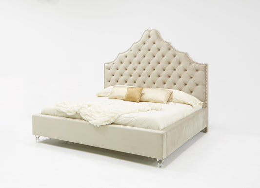 Modrest Sandra Transitional Light Grey Fabric Bed-2