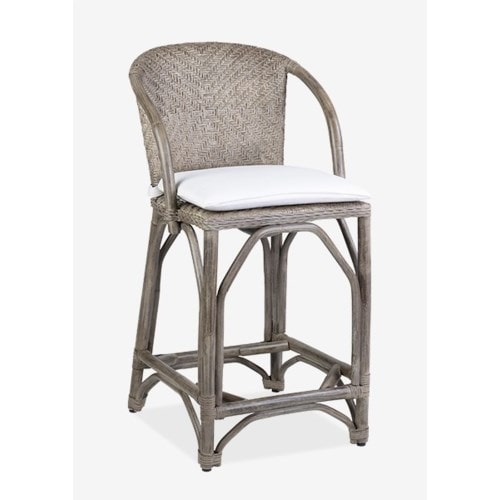 Maples Rattan Counterstool - Vintage Grey by Jeffan | Counter Stools | Modishstore