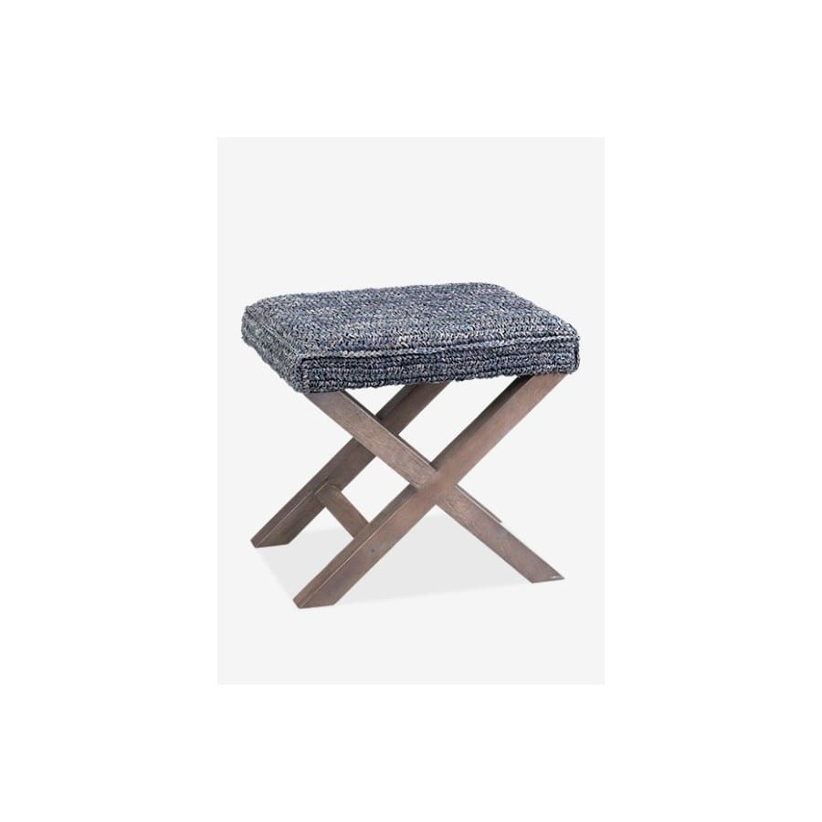 20" H X-Style Ottoman with Raffia Set of 2 by Jeffan | Ottomans | Modishstore - 6