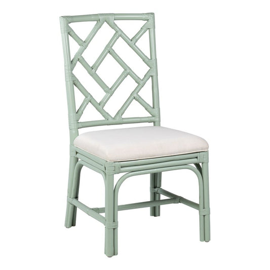 Hampton Chippendale Rattan Side Chair White Set of 2 by Jeffan | Side Chairs | Modishstore