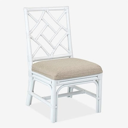 Hampton Chippendale Rattan Side Chair White Set of 2 by Jeffan | Side Chairs | Modishstore - 5