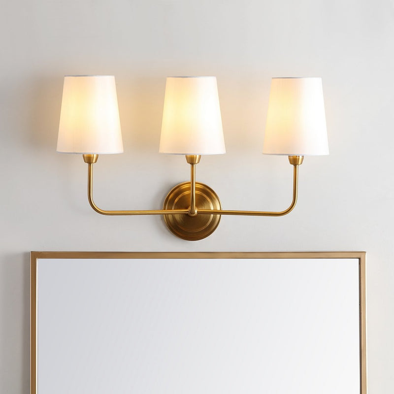Safavieh Sawyer Three Light Wall Sconce - Brass Gold | Sconces | Modishstore