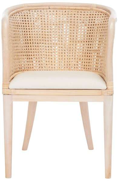 Safavieh Sistine Arm Chair W/ Cushion - Natural White Wash | Armchairs | Modishstore