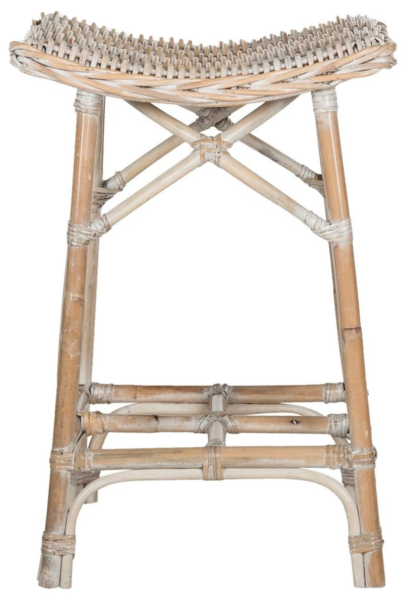Safavieh Rayna Wicker Bar Stool | Bar Stools | Modishstore - 1
