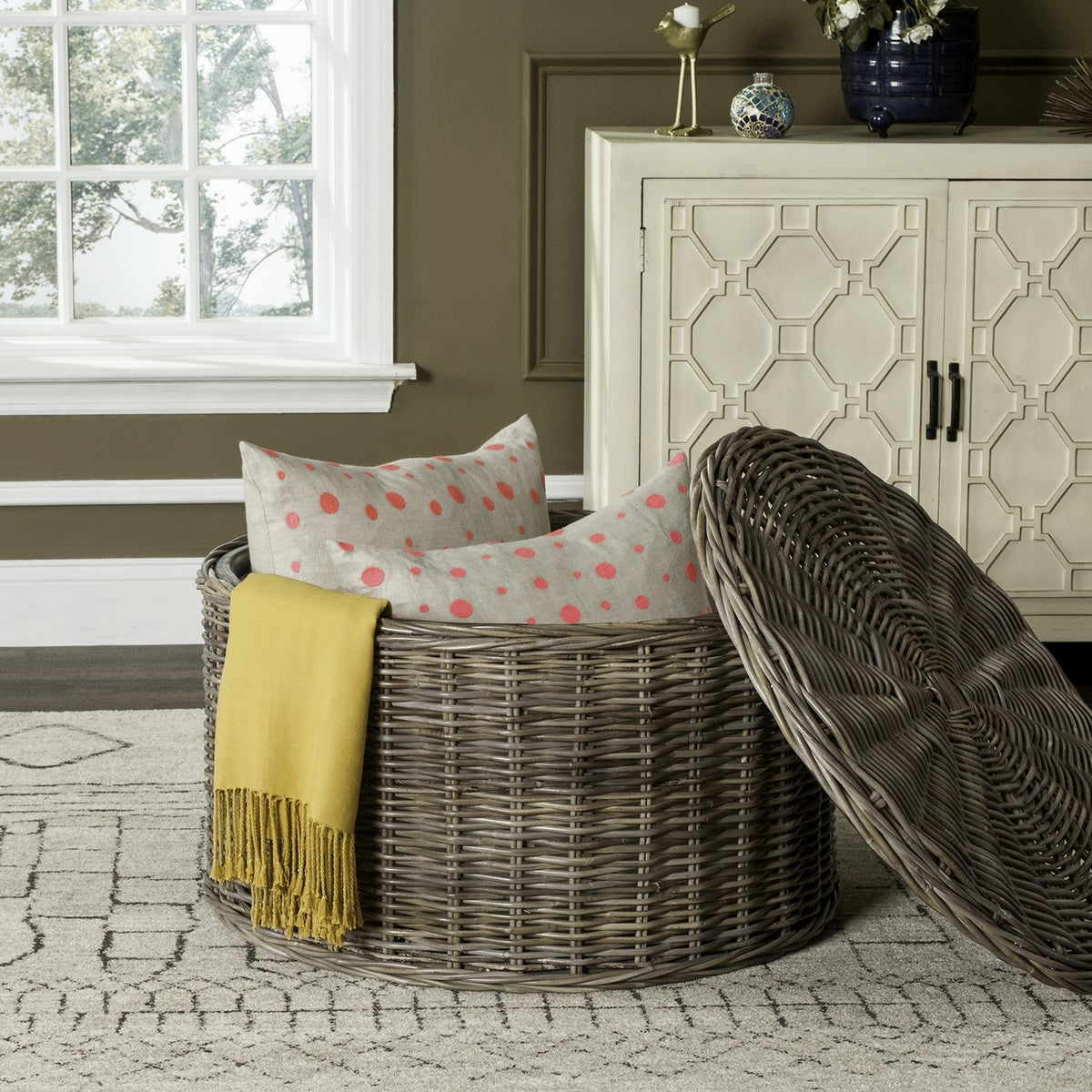 Safavieh Jesse Wicker Storage Coffee Table | Coffee Tables | Modishstore - 1