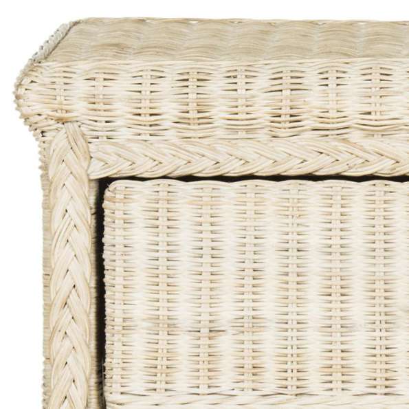 Safavieh Adira Natural White Wash Wicker Nightstand With Drawer And 8"H Storage | Nightstands |  Modishstore  - 4