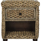 Safavieh Musa Braided Brown Wash Wicker Nightstand With Drawer And 8"H Storage | Nightstands | Modishstore - 1