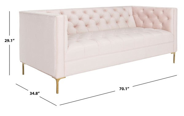 Safavieh Vydia Tufted Sofa - Blush | Sofas | Modishstore - 3