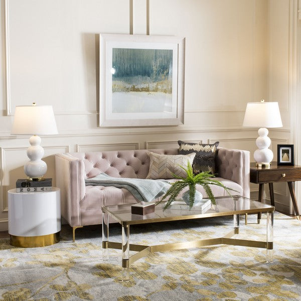 Safavieh Vydia Tufted Sofa - Blush | Sofas | Modishstore