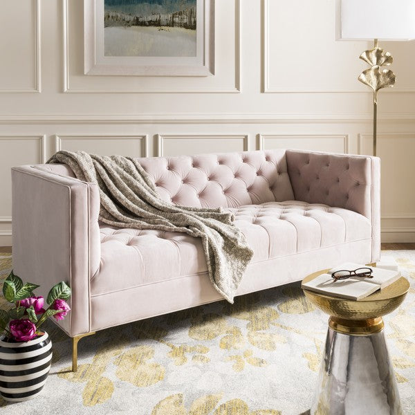 Safavieh Vydia Tufted Sofa - Blush | Sofas | Modishstore - 5
