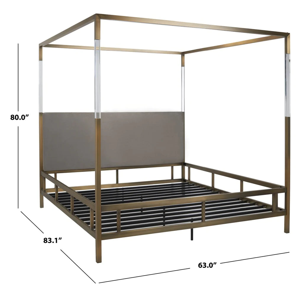 Safavieh Dorothy Acrylic Canopy Bed - Gold | Beds | Modishstore - 4