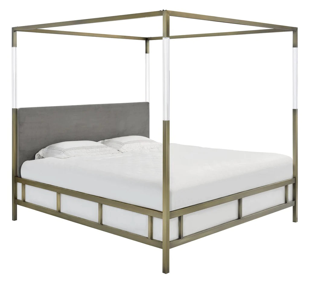 Safavieh Dorothy Acrylic Canopy Bed - Gold | Beds | Modishstore - 2