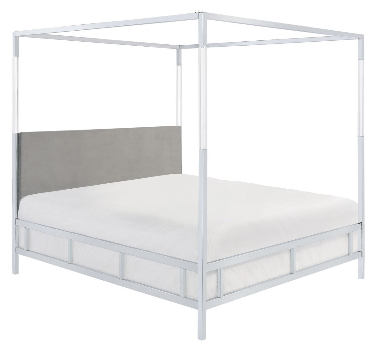 Safavieh Dorothy Acrylic Canopy Bed - Silver | Beds | Modishstore - 3