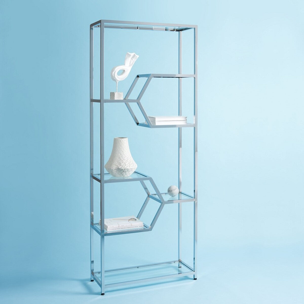 Safavieh Benoit Chrome Bookcase | Bookcases | Modishstore