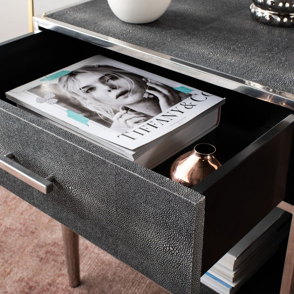 Safavieh Tammy Faux Shagreen Nightstand | Nightstands | Modishstore - 2