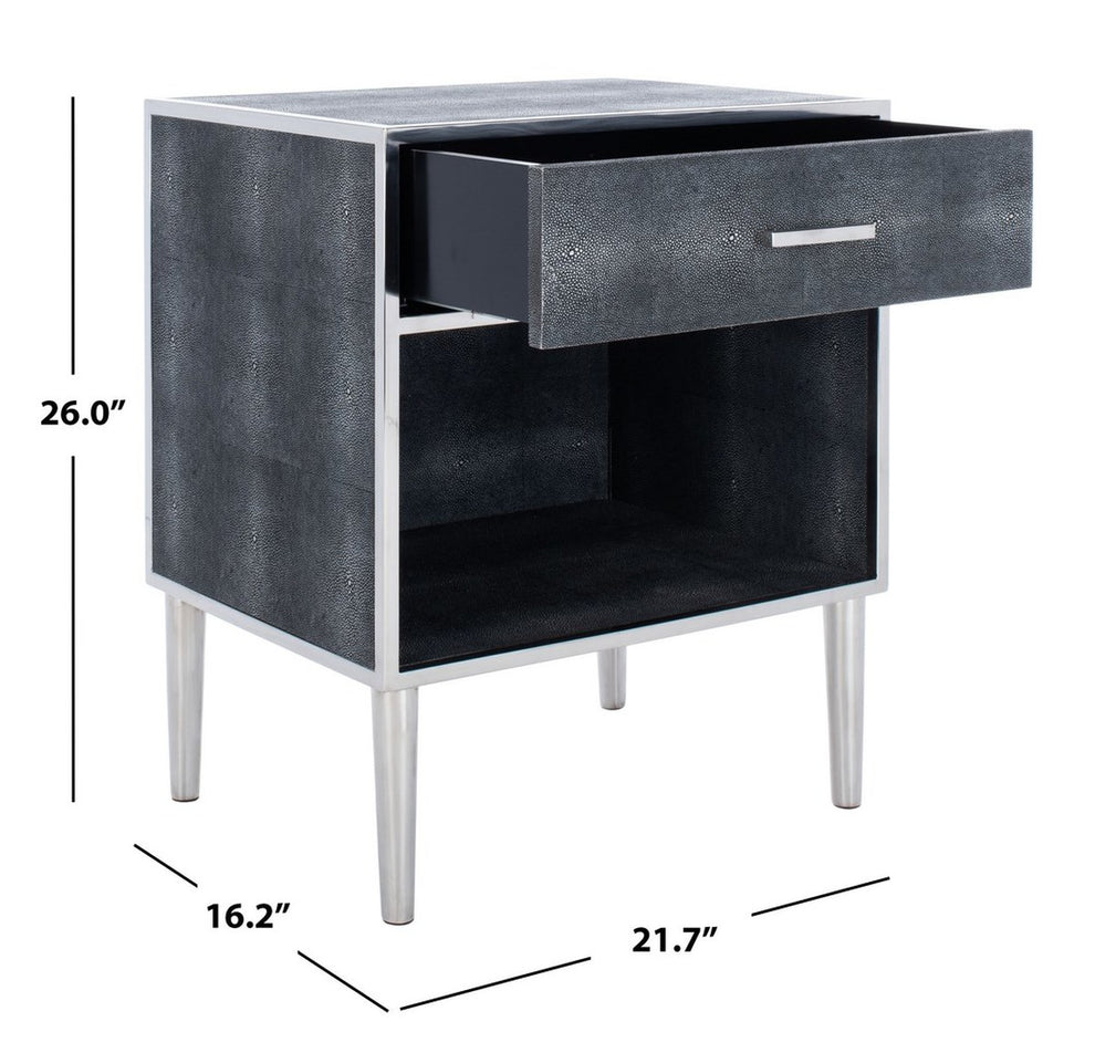Safavieh Tammy Faux Shagreen Nightstand | Nightstands | Modishstore - 3