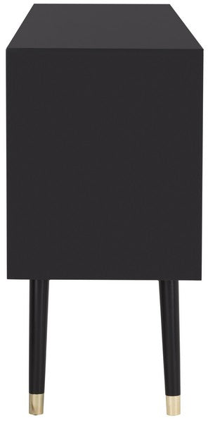 Safavieh Madden Retro Dresser - Black and Brass | Dressers | Modishstore - 5