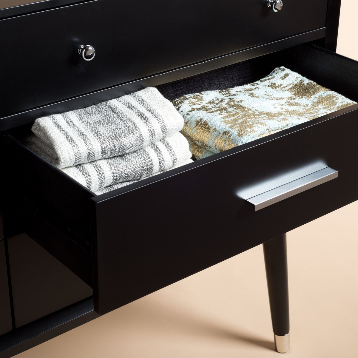 Safavieh Madden Retro Dresser - Black and Silver | Dressers | Modishstore - 5