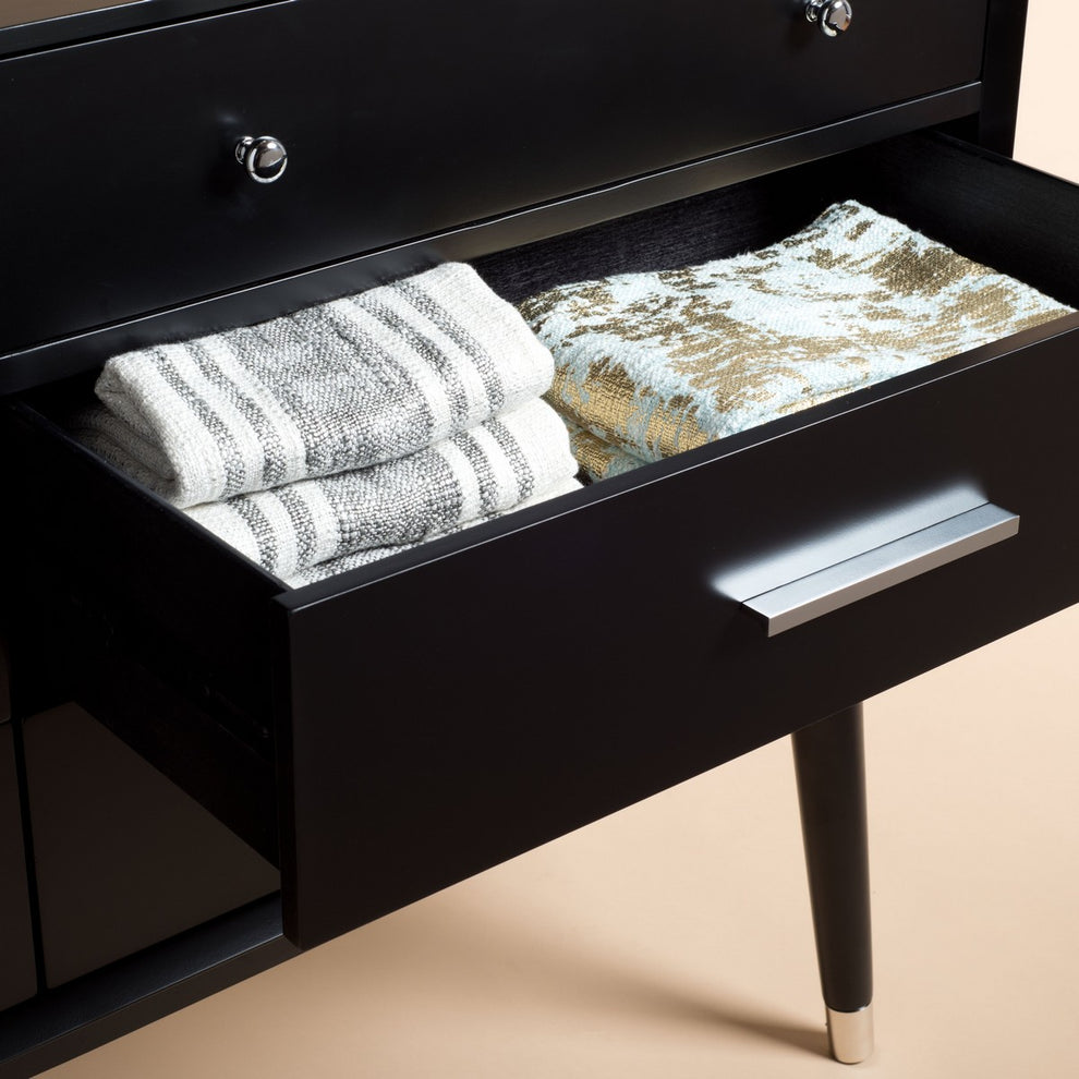 Safavieh Madden Retro Dresser - Black and Silver | Dressers | Modishstore - 5