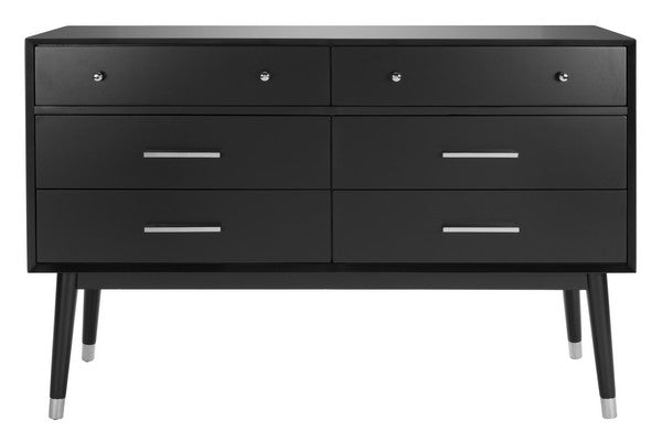 Safavieh Madden Retro Dresser - Black and Silver | Dressers | Modishstore - 2