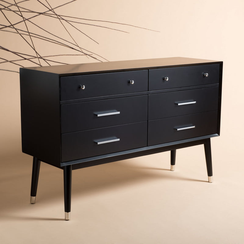 Safavieh Madden Retro Dresser - Black and Silver | Dressers | Modishstore