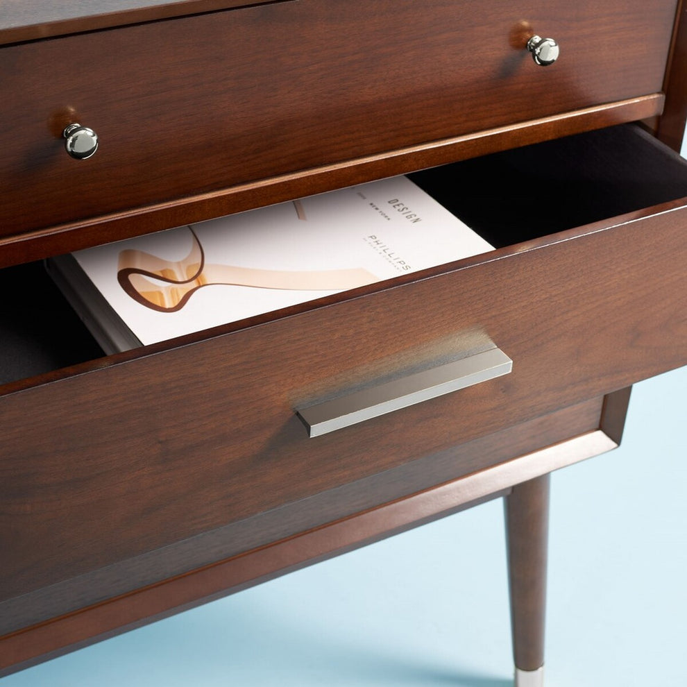 Safavieh Madden Retro Dresser - Walnut and Siver | Dressers | Modishstore - 4
