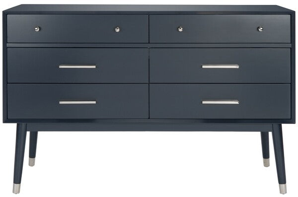 Safavieh Madden Retro Dresser - Navy and Silver | Dressers | Modishstore - 2