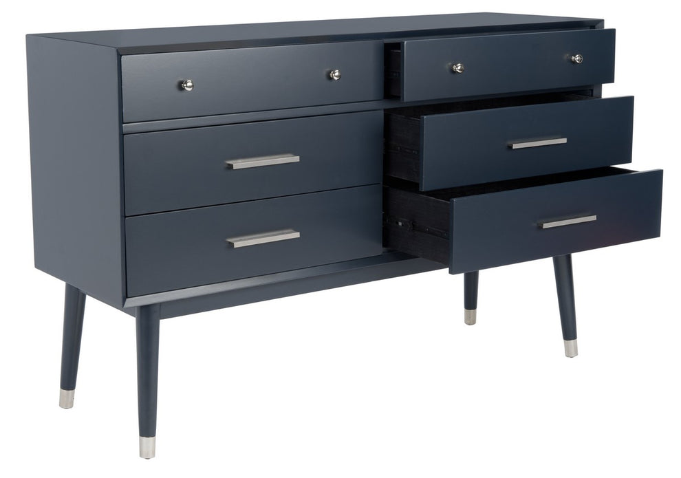 Safavieh Madden Retro Dresser - Navy and Silver | Dressers | Modishstore - 3