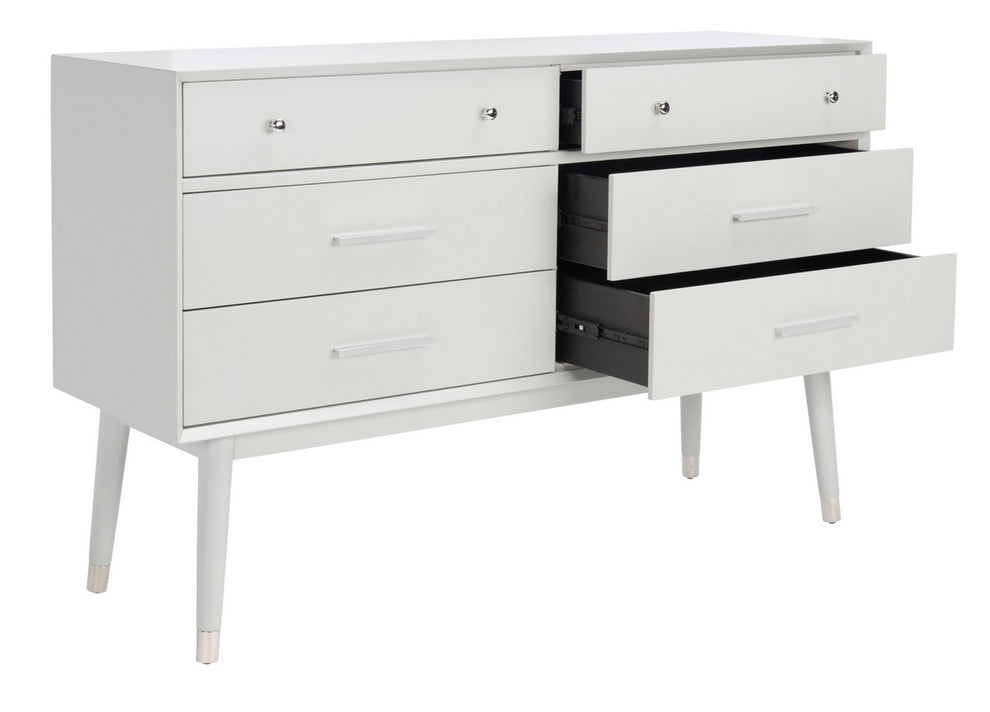 Safavieh Madden Retro Dresser - Gray and Silver | Dressers | Modishstore - 3