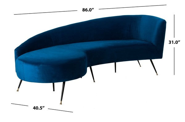 Safavieh Evangeline Parisian Sofa - Navy | Sofas | Modishstore - 3