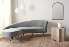 Safavieh Evangeline Parisian Velvet Sofa - Gray