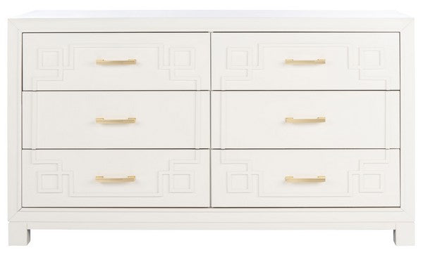 Safavieh Raina 6 Drawer Dresser - White | Dressers | Modishstore - 2