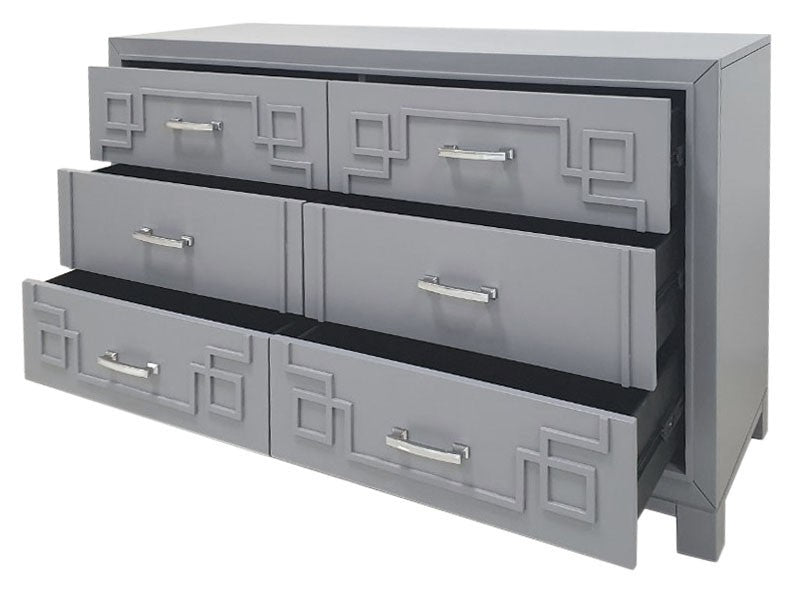 Safavieh Raina 6 Drawer Dresser - Gray | Dressers | Modishstore - 4