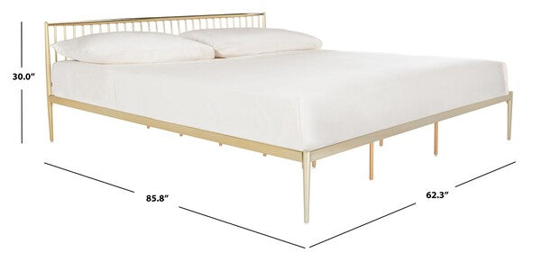 Safavieh Eliza Metal Bed - Gold | Beds | Modishstore - 4